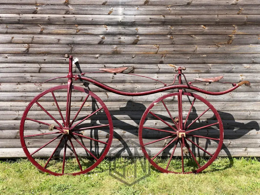 c.1868 Double Steering Velocipede Boneshaker Tandem Bicycle
