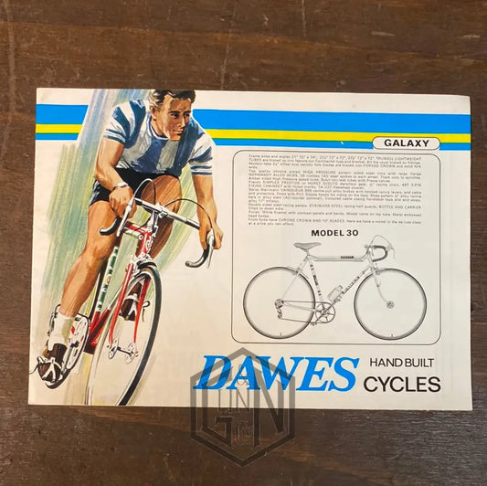 1971 Dawes Hand-Built Cycles Fold-Out Sales Catalogue And Price List Vintage Bicycle Parts