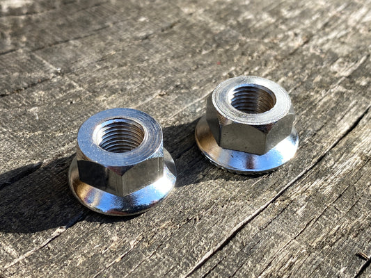 3/8 Cycle Thread Original English Chrome Bicycle Hub Track Nuts - £5.00 / pair
