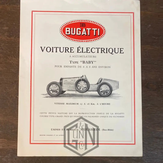 Bugatti Type 35 Baby Child’s Car Brochure. Books