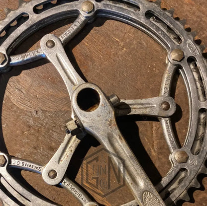 Vintage 1950S/60S Stronglight Cottered Bicycle Chainset - 50/47 Steel Simplex Chainrings. Parts