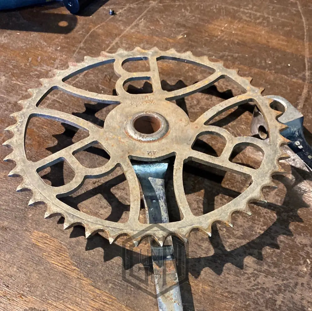 Vintage Bianchi Italian 42T Chainset And Cranks. Bicycle Parts